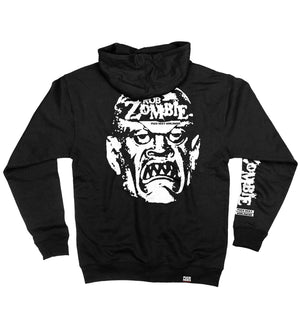 ROB ZOMBIE 'SKATERBEAST' full zip hockey hoodie in black back view