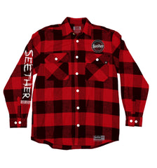 SEETHER 'THE S' hockey flannel in red front view