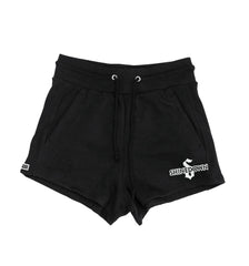 SHINEDOWN ‘ADRENALINE’ women's fleece hockey shorts in black front view