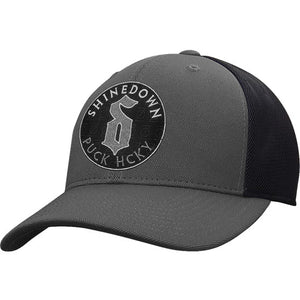 SHINEDOWN 'ADRENALINE' mesh back hockey cap in iron grey and black