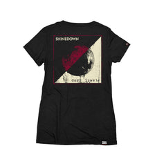 SHINEDOWN ‘PLANET ZERO’ women's short sleeve hockey t-shirt in black back view