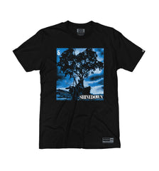 SHINEDOWN ‘WHISPER’ short sleeve hockey t-shirt in black front view
