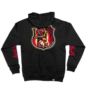 SLAYER 'REIGN IN BLOOD' full zip hockey hoodie in black back view