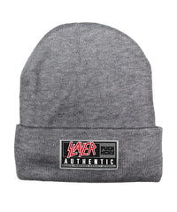 SLAYER 'TOASTY TOQUE' jersey-lined, cuffed knit hockey hat in heather grey