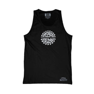 WHITECHAPEL 'MARK OF THE SKATE BLADE' hockey tank top in black front view